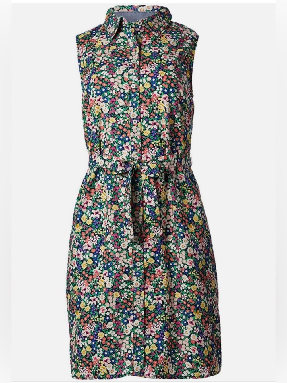 NWT Tommy Hilfiger Women's Cotton Shirt Dress Color Multi Sky floral size 12